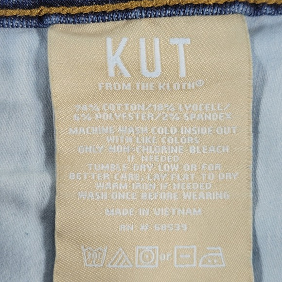 KUT From The Kloth Stella Fab Ab Flare Jeans High Rise Distressed Raw Hem sz 2 - Picture 9 of 11